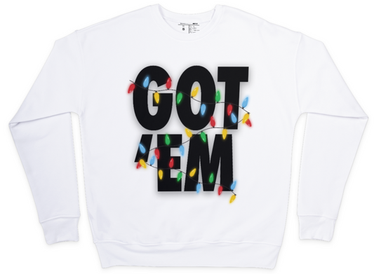 GOT 'EM Holiday Crewneck Sweatshirt White