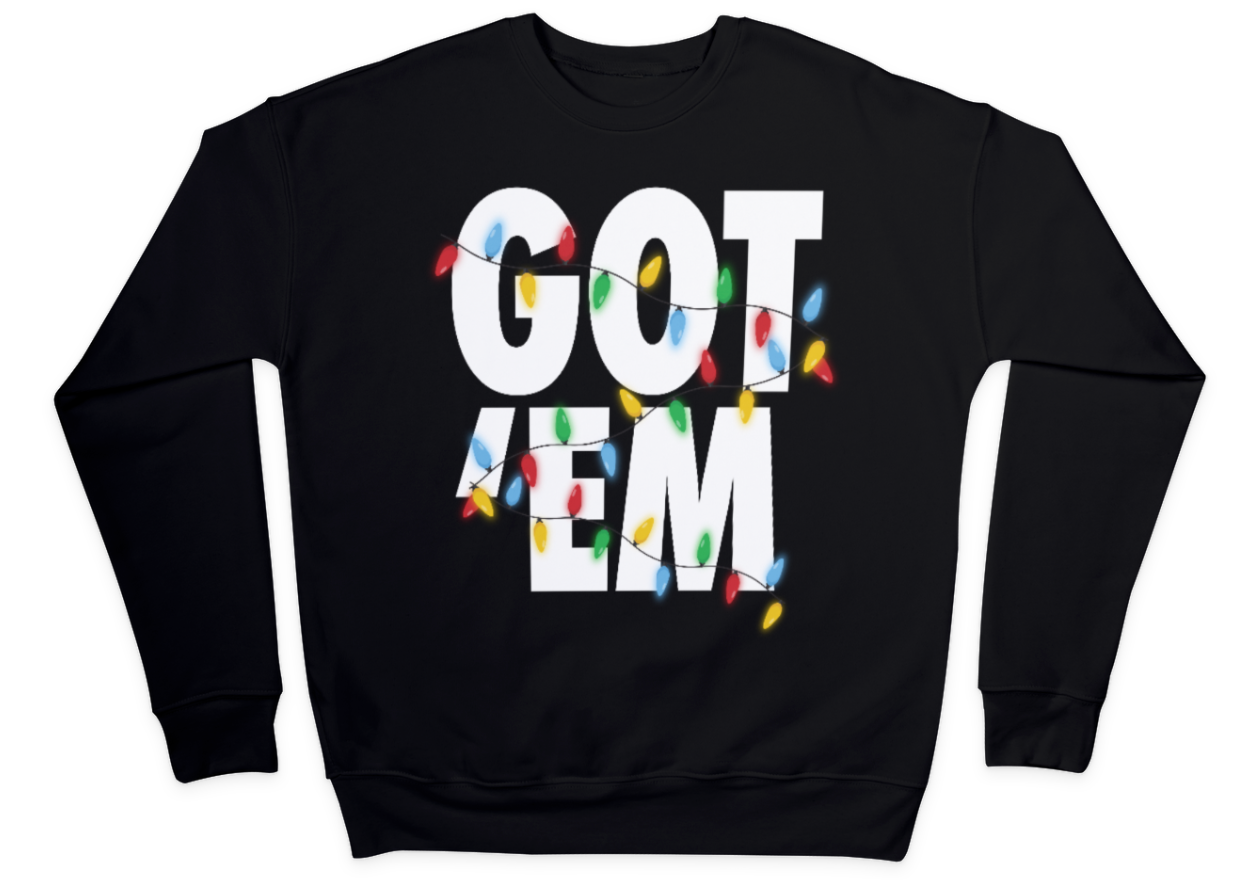 GOT 'EM Holiday Crewneck Sweatshirt Black