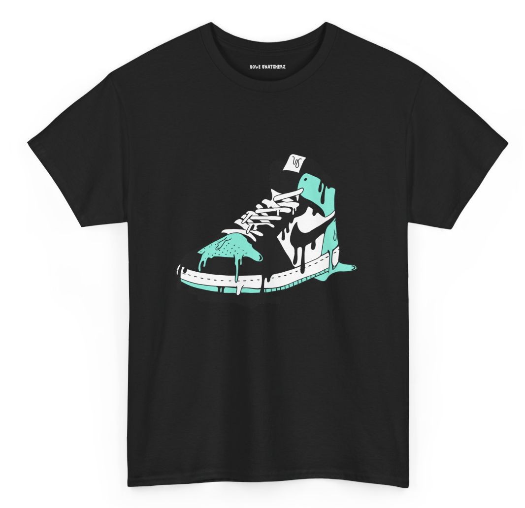 Retro 1 Drip Tee Green Glow Black