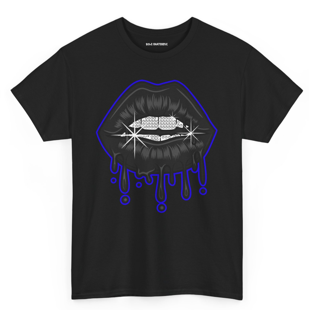 Sole Snatcherz Dripping Lips Royal Tee Black