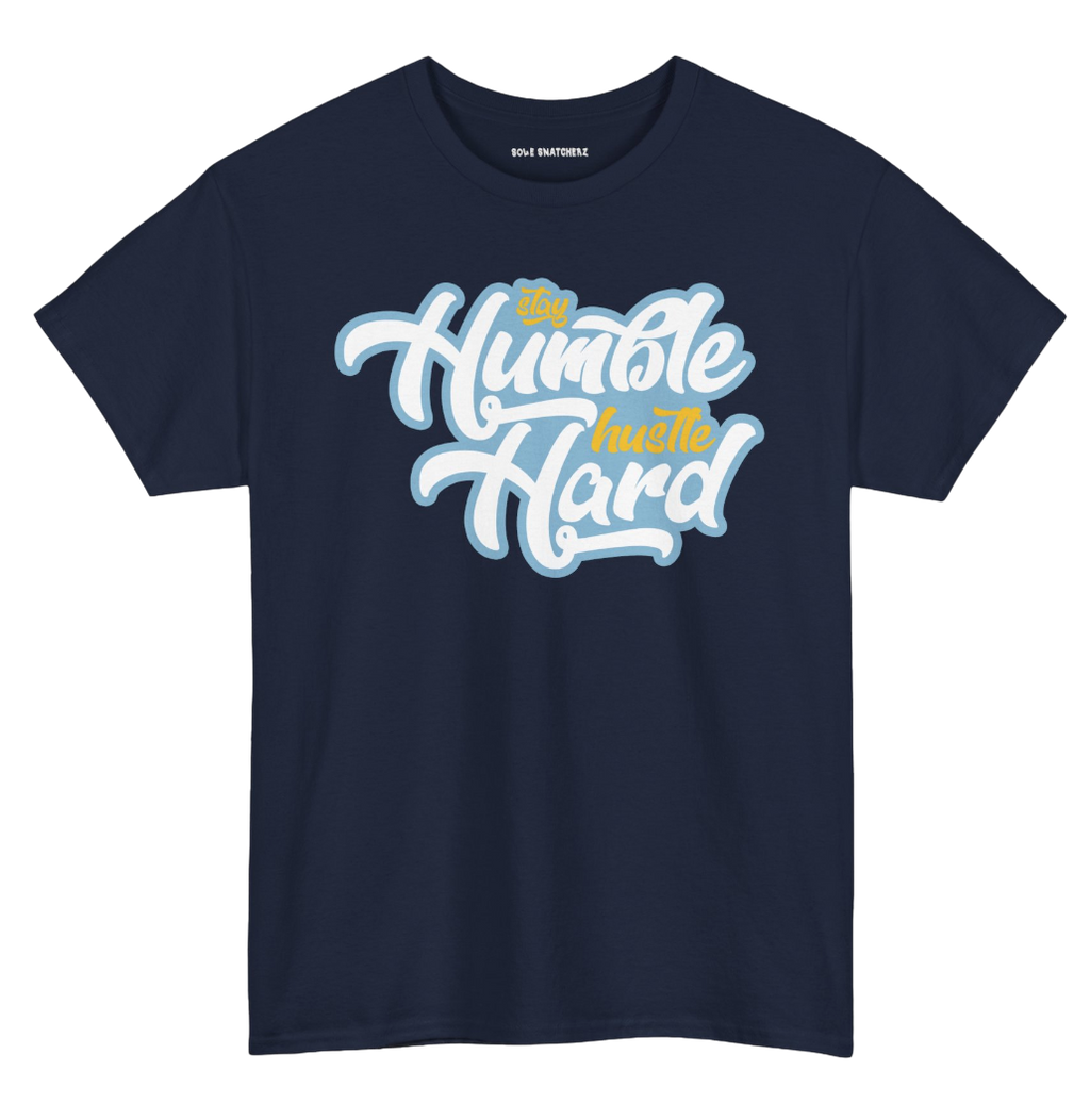 Stay Humble Hustle Hard First Flight Navy Tee