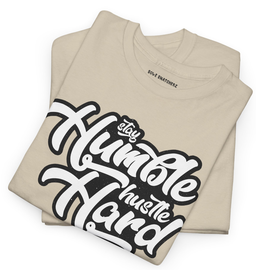 Stay Humble Hustle Hard Sand Speckle Tee